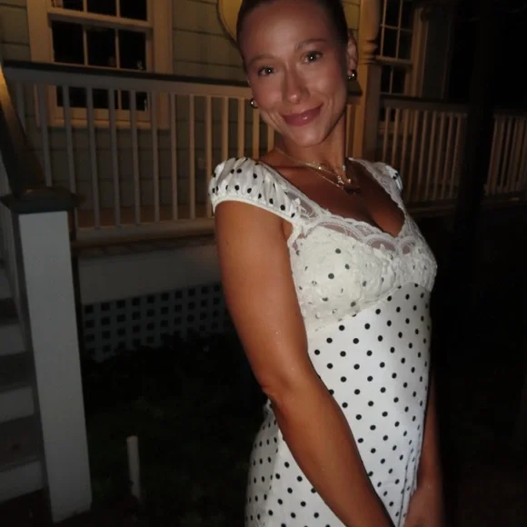 Jessica Simpson White and Black Polka Dot Maxi Dress - Picture 4 of 4